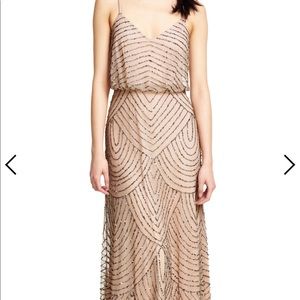 Adrianna Papell Art Deco Blouson Beaded Gown